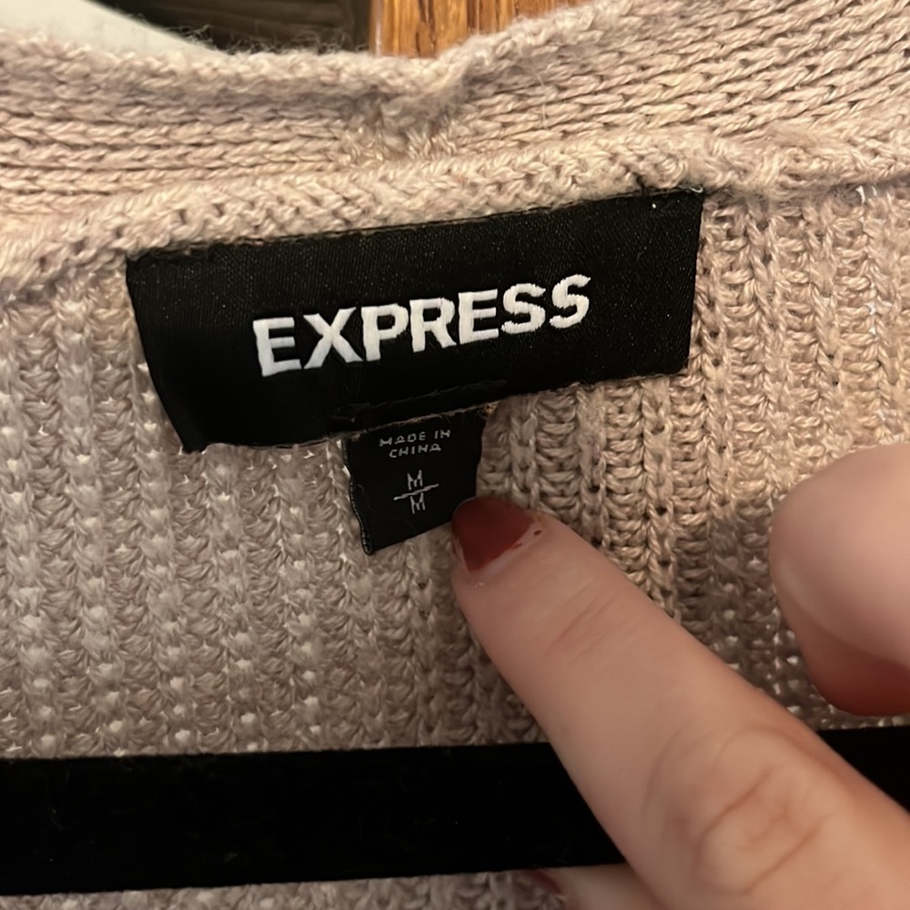 Express tan long cardigan 🤎 - Picture 3 of 6